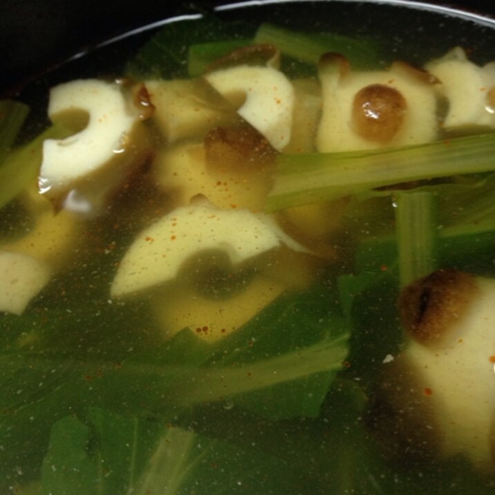 ちくわと小松菜のスープ